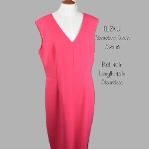 ELIZA J Dress 16 Salmon Sleeveless LinedBack Zipper Bin 9